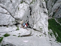 A popular route in Paklenica: Centralni kamin.