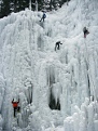 Ice climbing for everyone! Top-roping frozen waterfalls.
